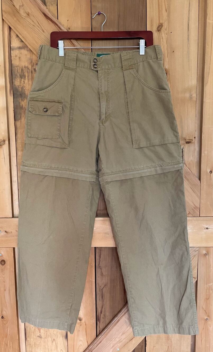 Cabela's Convertible Cargo Pants Mens Size 34 Beige Khaki Hiking Zip Off Outdoor